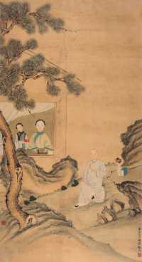 顾洛 壬辰（1832年）作 人物 立轴